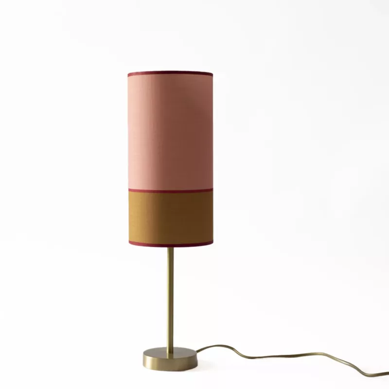 Lampe MASSARA pied 30cm diam.15 hauteur 30cm rose rosa beige moka