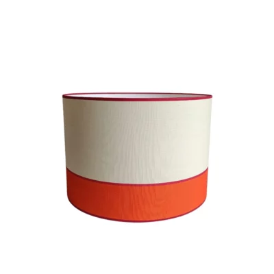 abat-jour 35cm de diamètre hauteur 24cm orange sanguine et blanc arum