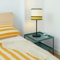 Abat-jour collection Helena diamètre15cm hauteur 15cm coloris jaune safran
