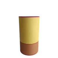 diamètre 22cm hauteur 40 jaune safran et beige moka