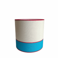 abat-jour diamètre 25cm bleu turquoise et blanc arum