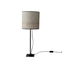 lampe signature pied 45cm abat-jour diamètre 25cm beige moka