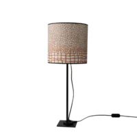 lampe signature pied 45cm abat-jour diamètre 25cm orange sanguine