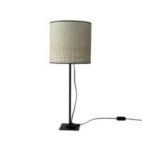 lampe signature pied 45cm abat-jour diamètre 25cm jaune safran